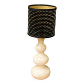 Carved alabaster bedside lamp