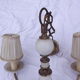 Lustre à 4 branches en métal doré et opaline