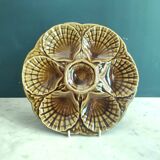 Vintage French majolica oyster plate from Sarreguemines