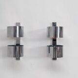 Pair of chrome italian mid-century wall lights