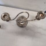 Pair of silver metal candlesticks