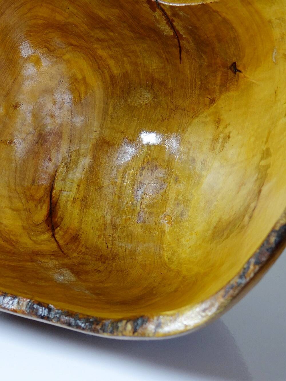 Large olive wood bowl Riviera brutalist craftsmanship circa 1950
