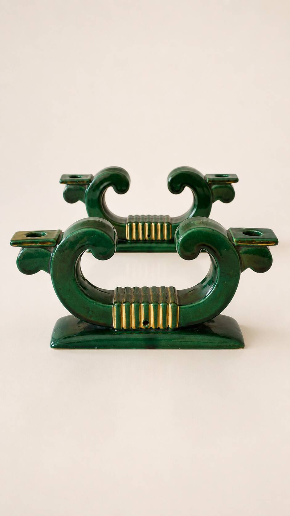 Set of 2 Saint-Clément candle holders – Art ceramic