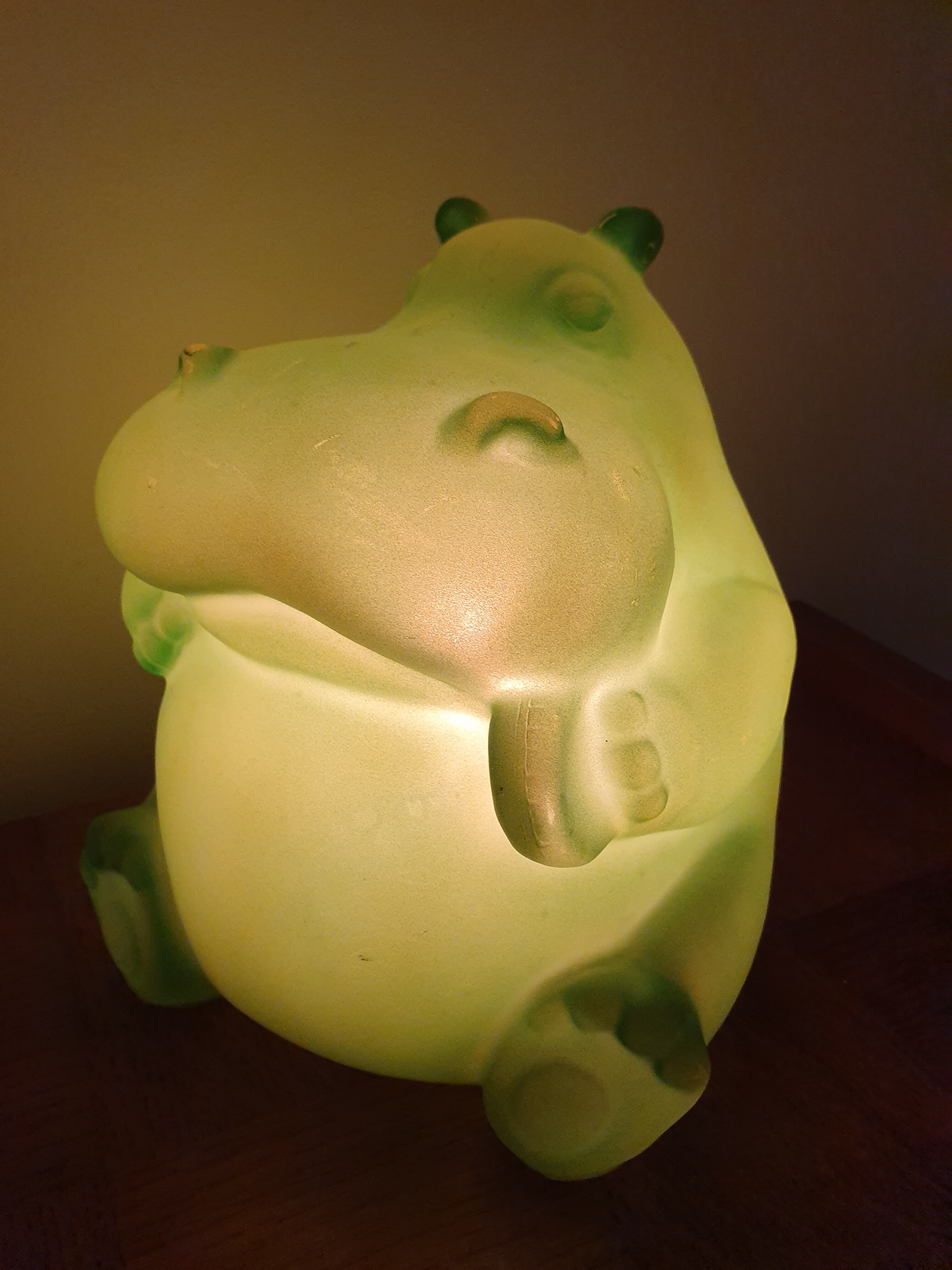 Vintage heico hippopotamus lamp