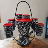 Exceptional set of orangeade from Vallauris, vintage 1950-60.