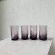 Set of 4 purple graphic octagonal glasses