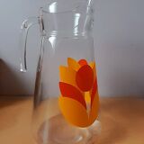 Carafe service and 2 glasses 70s