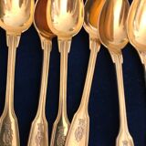 Set 12 teaspoons Christofle XIX eme in vermeil