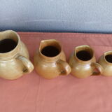 Set of 4 pitchers, CNP, Grès Village France.