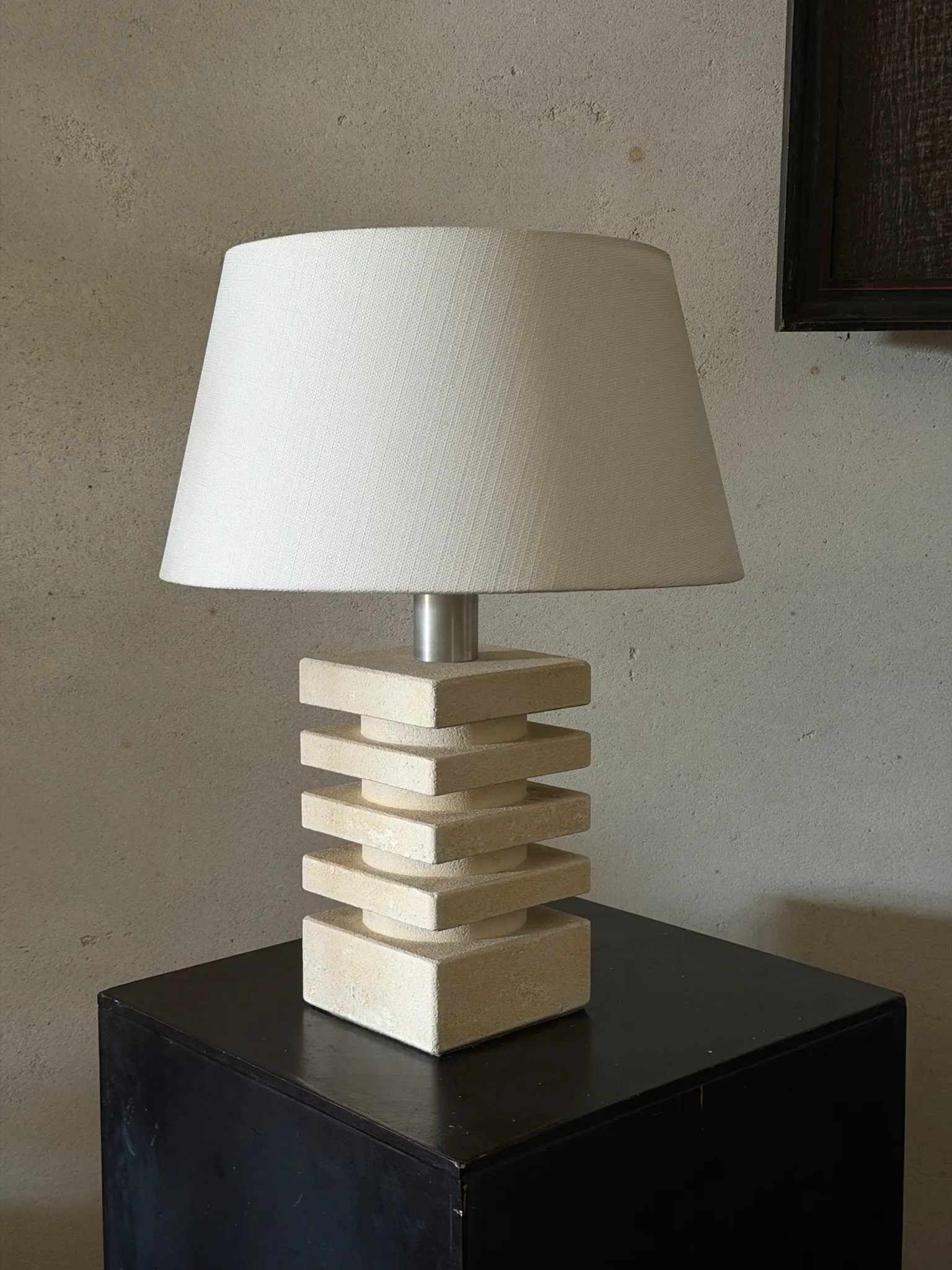 French stone ceramic lamp