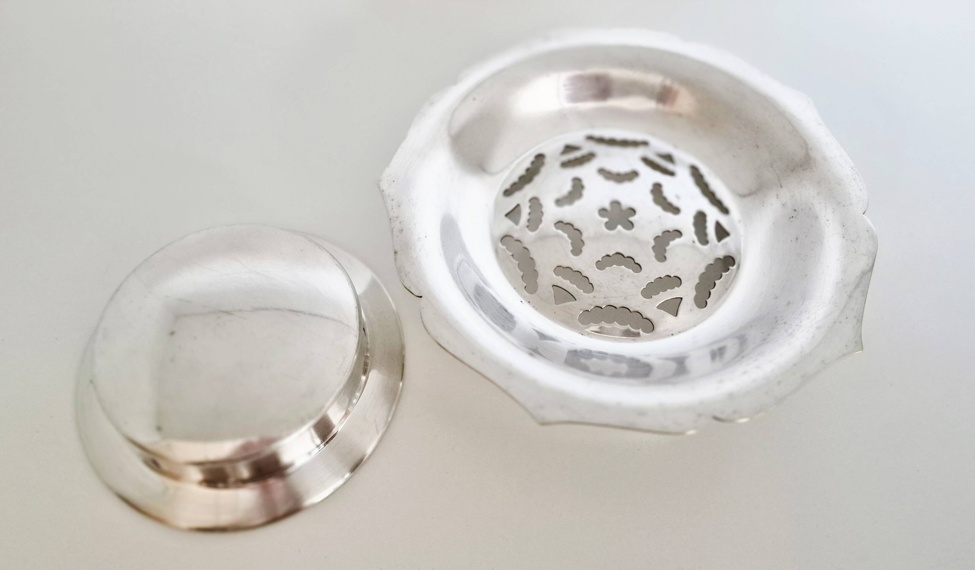 Antique Coquillor butter dish in silver-plated metal