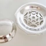 Antique Coquillor butter dish in silver-plated metal