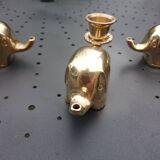 Bougeoirs éléphants en laiton