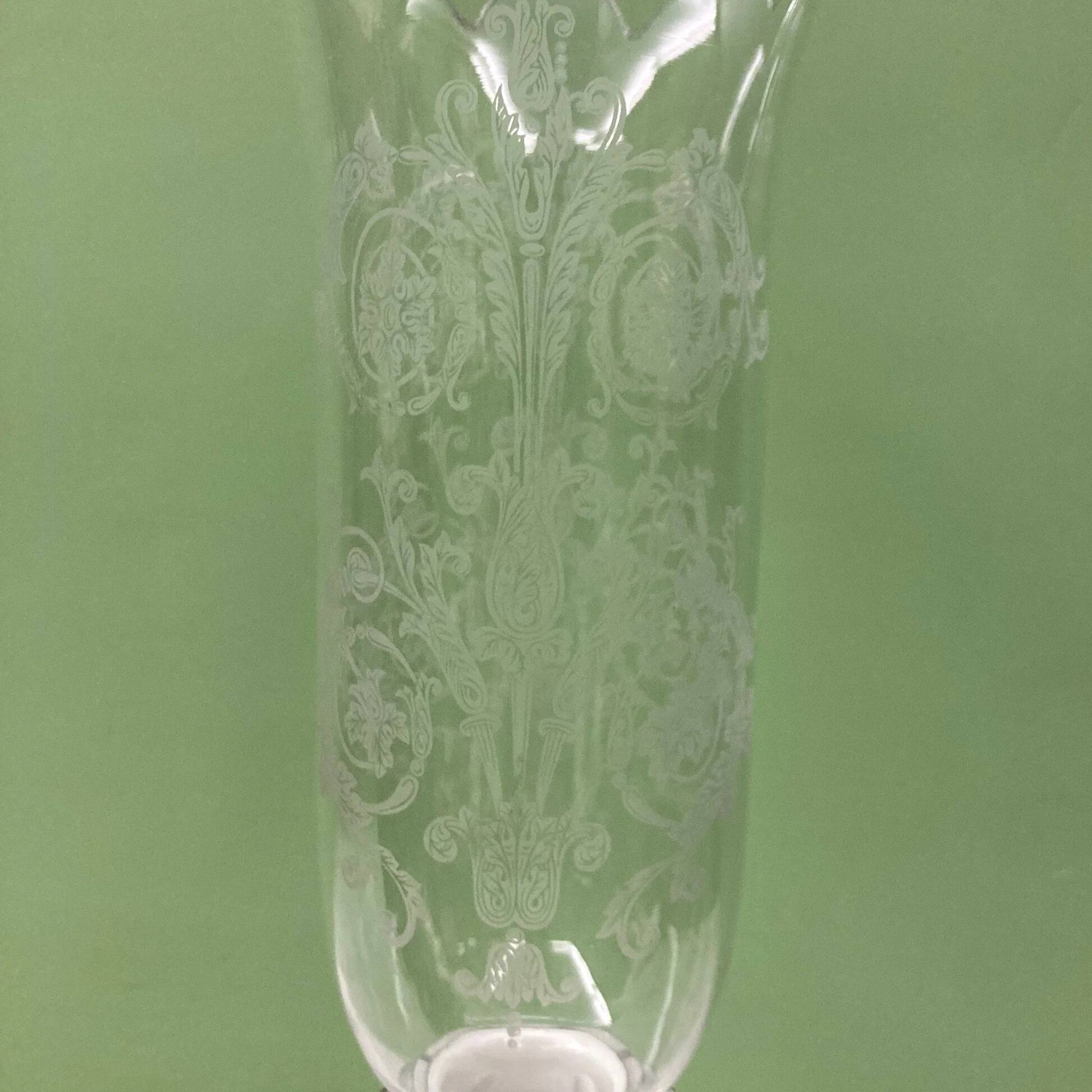 Baccarat crystal bamboo twist candle holder, signed.