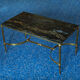 Table low neo classic bronze brass and Portoro marble