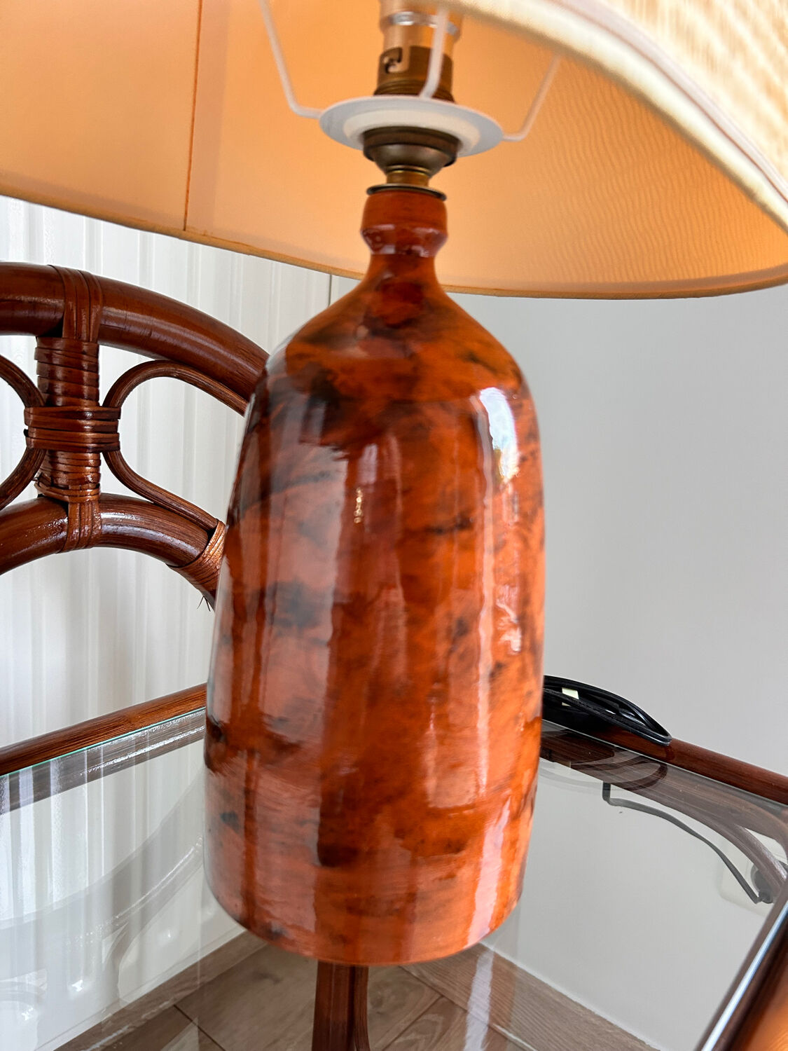 Brown ceramic lamp