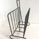 Vintage metal magazine holder, modernist style
