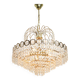 Vintage Italian Crystal and Golden Metal Chandelier, 80s
