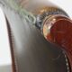 Green Vintage Leather English Chesterfield Armchair Combined with Wood