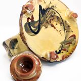 Stoneware teapot with abstract motifs by Marie-Laure Robin in Puisaye