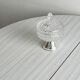Antique sugar bowl in glass and lightweight metal