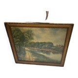 Huile sur panneau signé guitard