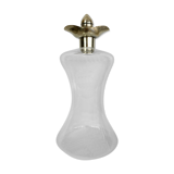 Blown glass carafe with silver frame and cap
