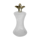 Blown glass carafe with silver frame and cap