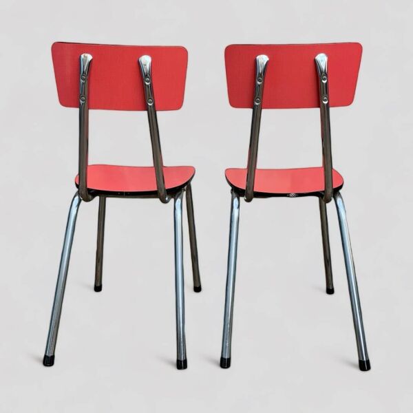 Paire de chaises Formica rouge Roc 1960
