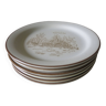 6 Manoir collection plates in stoneware