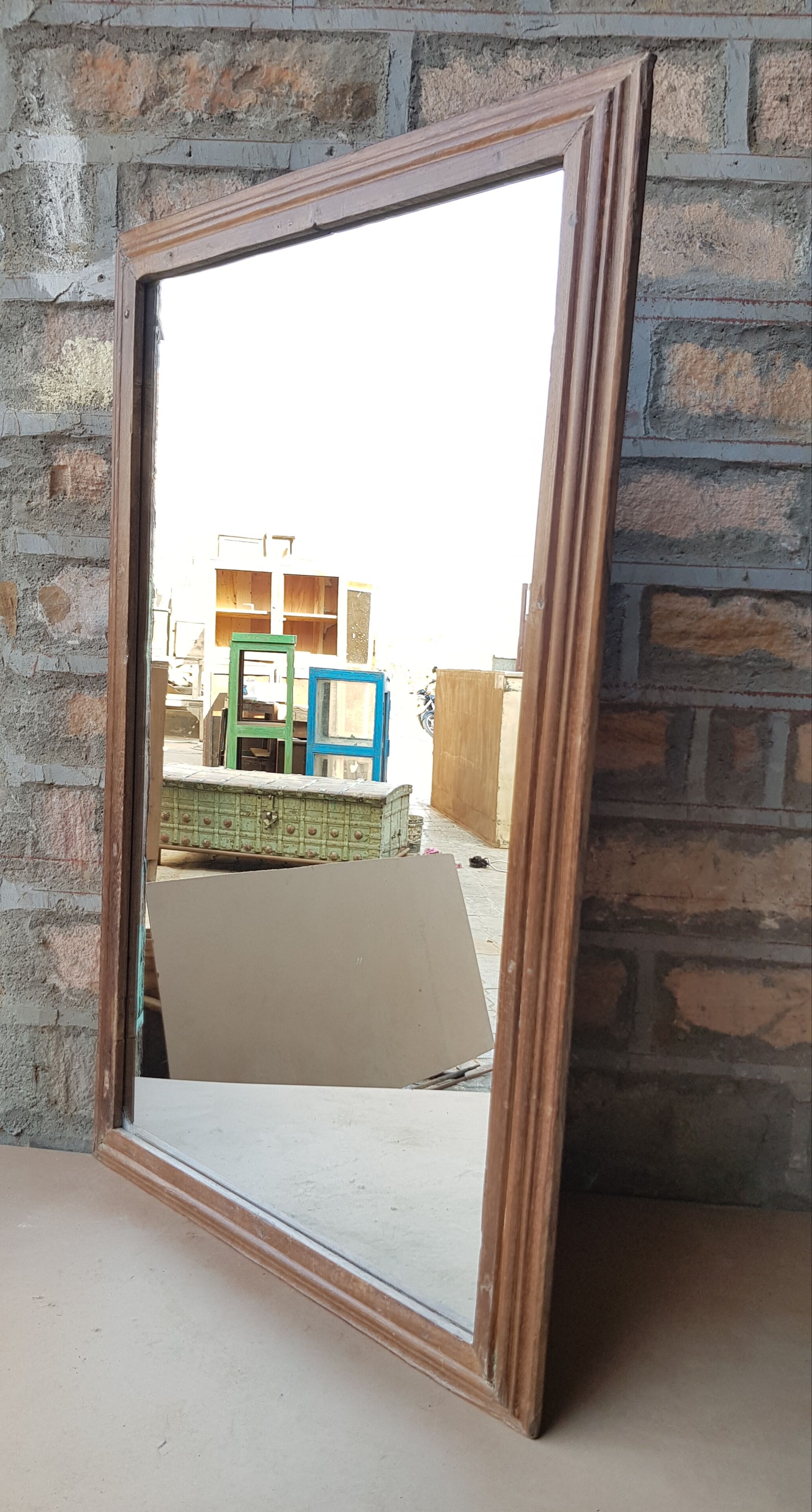 Ancient Burmese teak mirror