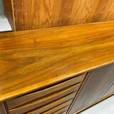 Enfilade scandinave en noyer, Möbelfabrik Linen, Horda, Suède, 1960