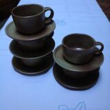 5 Cups with sandstone saucers