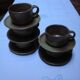5 Tasses avec soucoupes en grès