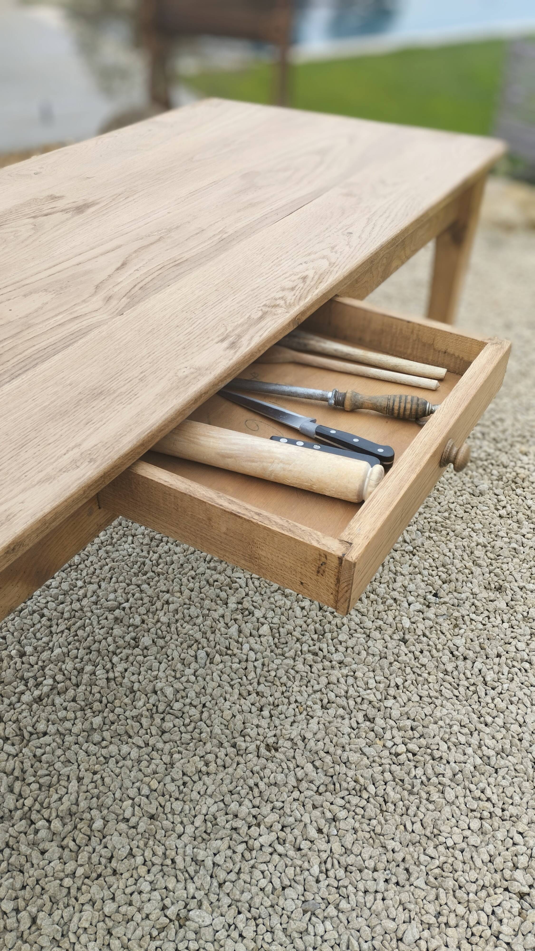 Solid oak farmhouse table 220cm x 75cm