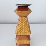 Set of 3 Scandinavian wooden candle holders