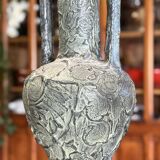 Important patinated terracotta vase