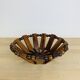 Vintage olive wood fruit bowl