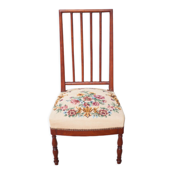 Chaise de nourrice bois avec assise tapisserie