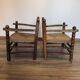 2 mulched armchairs in turned wood