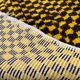 Hand-Knotted Checkered Tulu Rug. 100% Wool. Brown & Mustard Yellow Carpet. Custom Options Available
