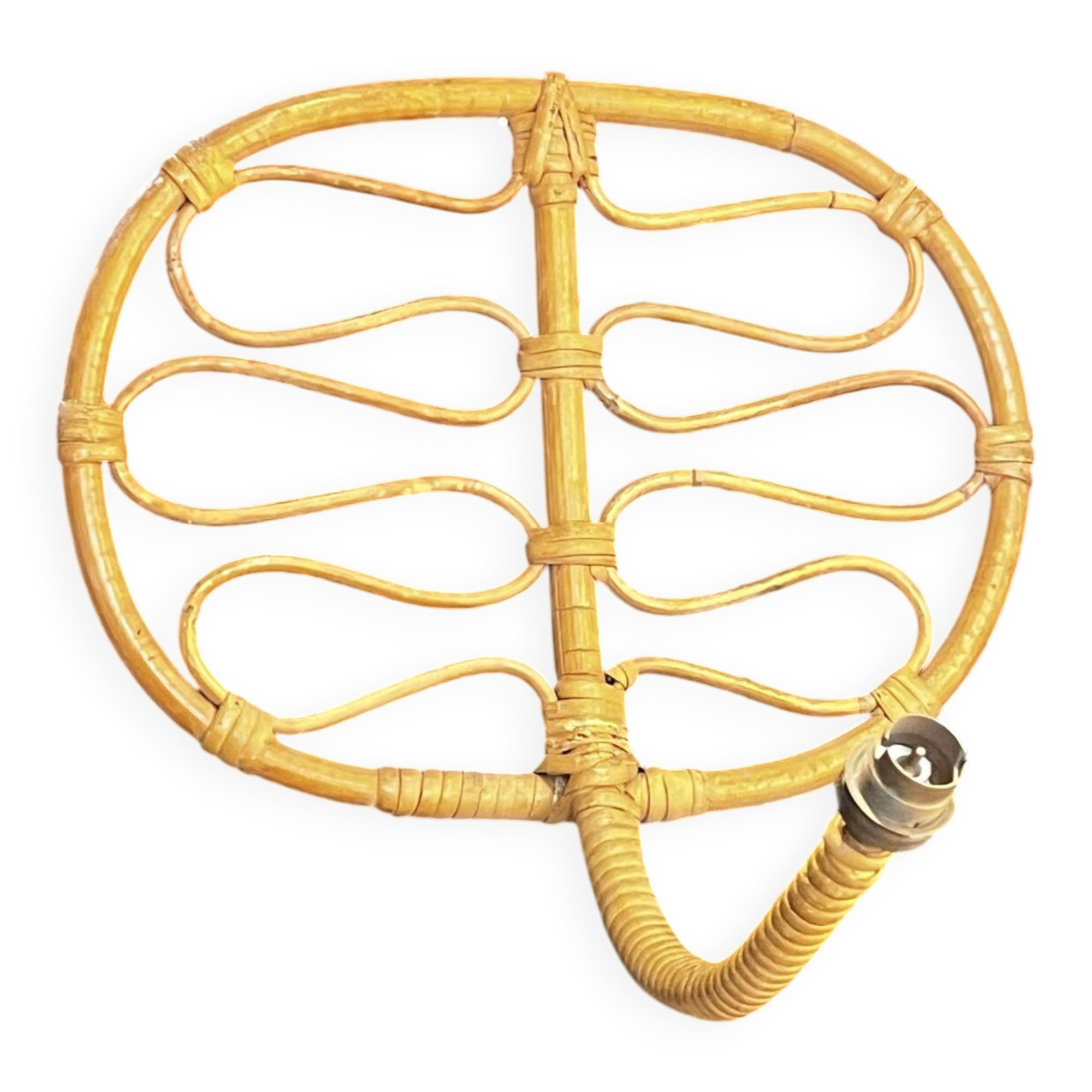 Pair of rattan wall lights
