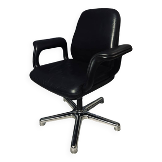 Black leather office chair