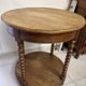 Round turned wooden side table