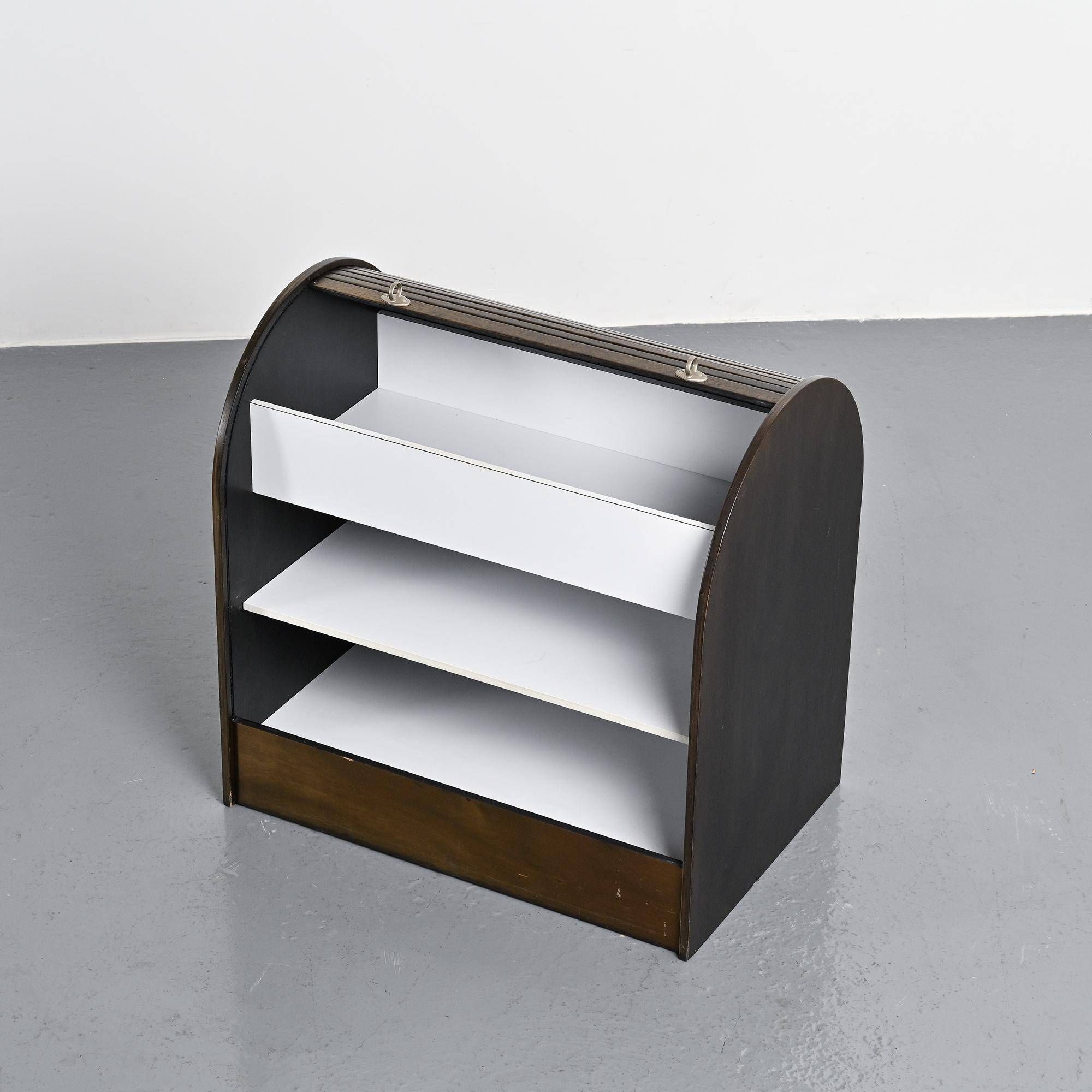 Pair of louvered furniture by Klaus Vogt for Thut Möbel, circa 1970.