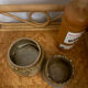 Water butter dish in stoneware