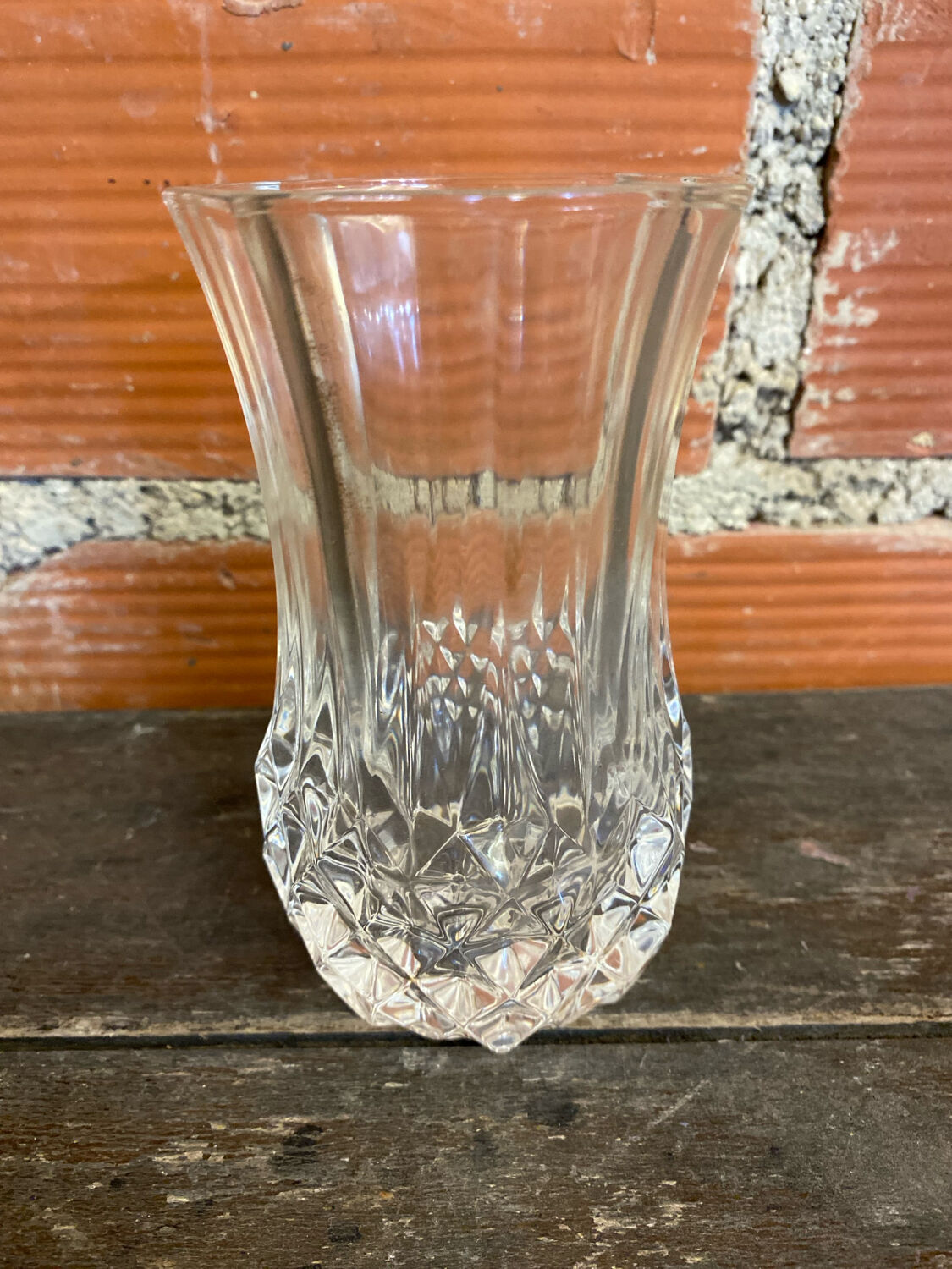 Ancient crystal d'arques vase model longchamp médicis moulded glass vintage