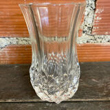 Ancient crystal d'arques vase model longchamp médicis moulded glass vintage