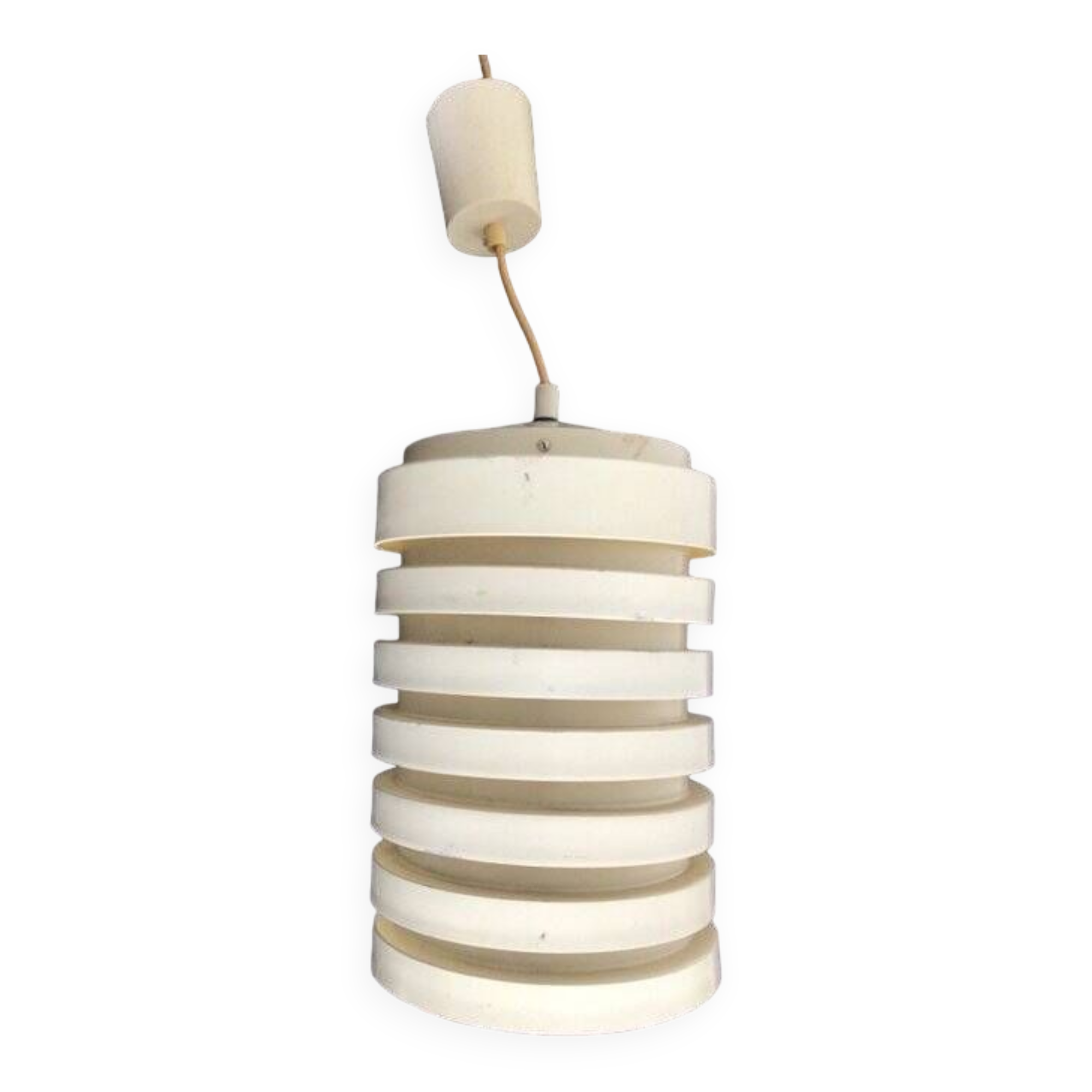 White lacquered metal pendant light - Hans-Agne Jakobsson