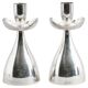 Pair of silver candlesticks by Gosthlin, Sweden, 1960. Signed.